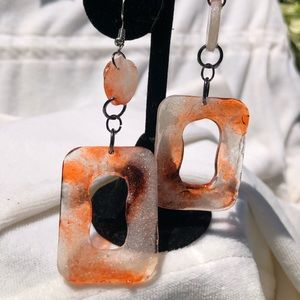 P.E.A.C.E. Gallery square earrings